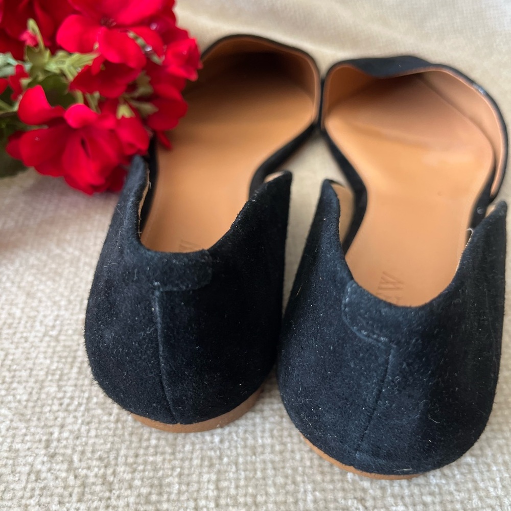 J. Crew Factory Black Suede Flats Size 10 - Picture 5 of 9